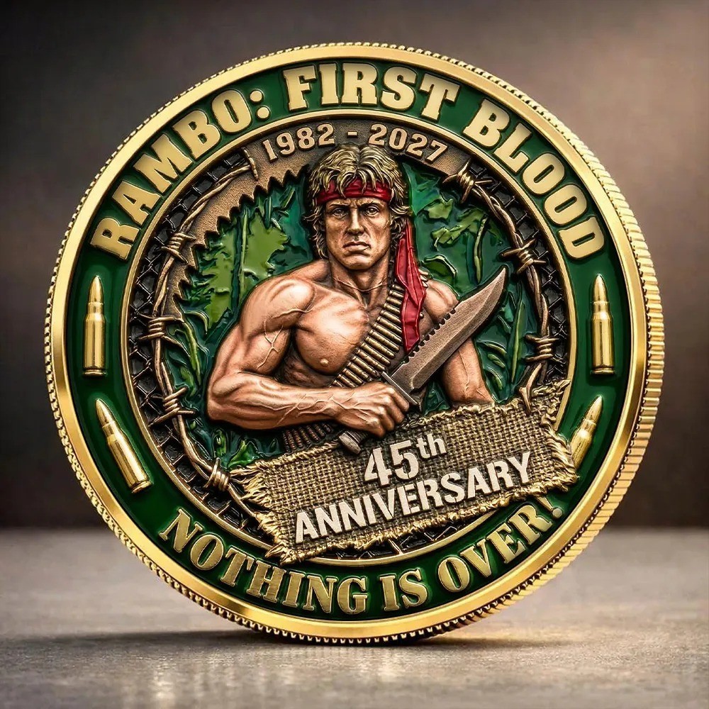 Rambo First Blood 45th Anniversary Coin 1982-2027 John Rambo Medal Rambo First Blood 45th Anniversary Coin 1982-2027 John Rambo Medal
