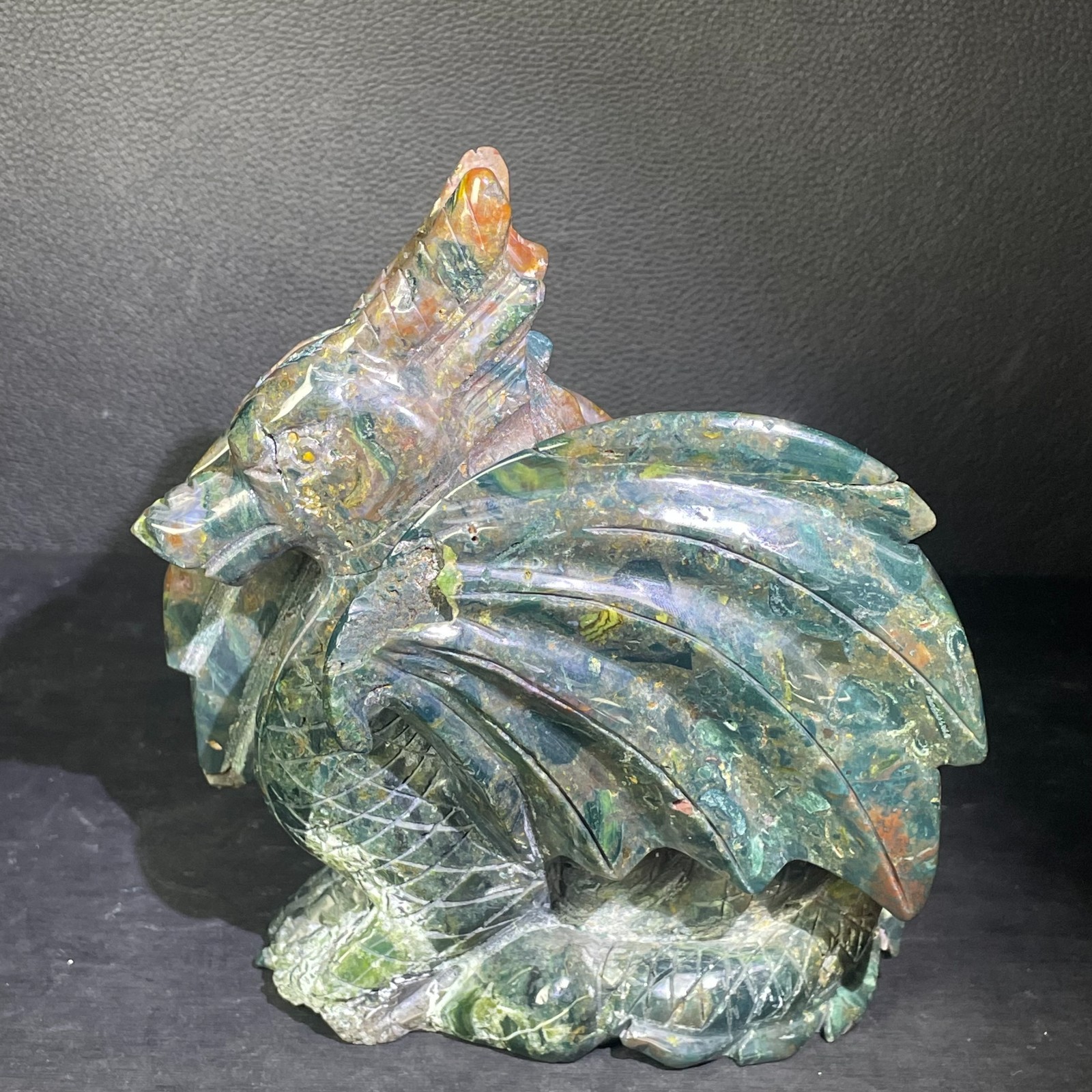 2.95LB 105mm Natural Ocean Jasper Dragon Crystal Ornament Quartz Gift 2.95LB 105mm Natural Ocean Jasper Dragon Crystal Ornament Quartz Gift