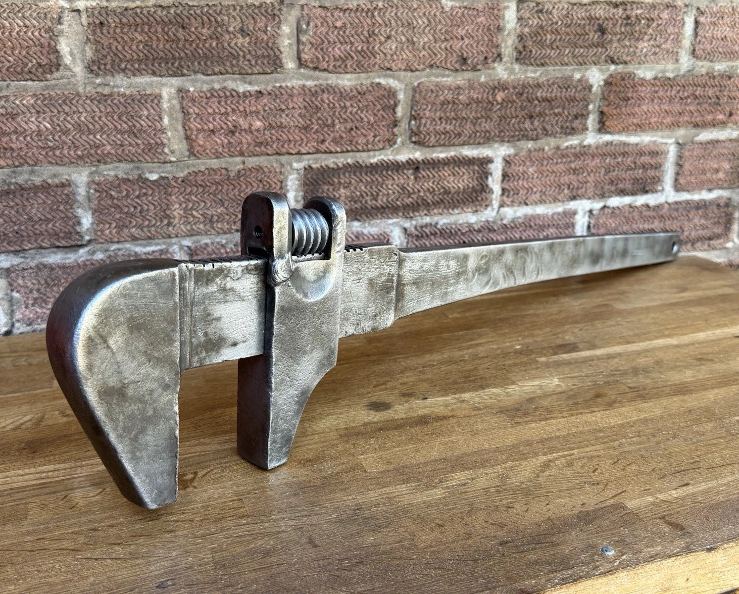 Antique 1919 Huge 7.1KG E.O.C Clark Burtsal 31” Adjustable Wrench Spanner Tool Antique 1919 Huge 7.1KG E.O.C Clark Burtsal 31” Adjustable Wrench Spanner Tool