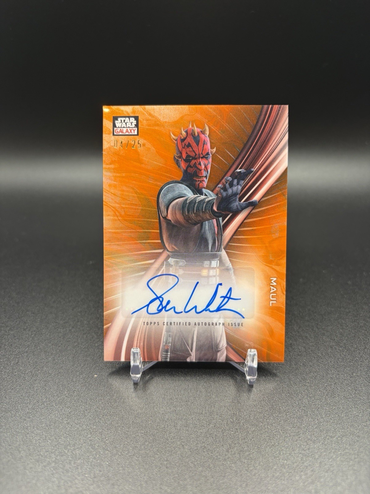 2025 Topps Star Wars Galaxy Card Maul Auto Sam Witwer /25 Orange