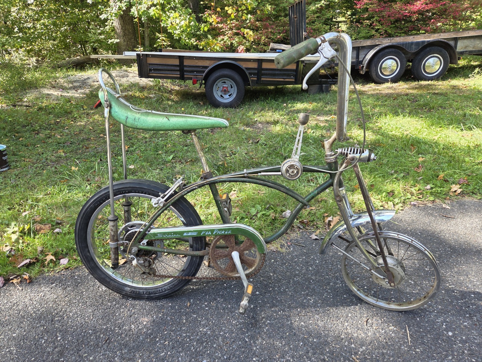 Schwinn Bicycle boys 5 speed stik shift 1972 Pea Picker krate 