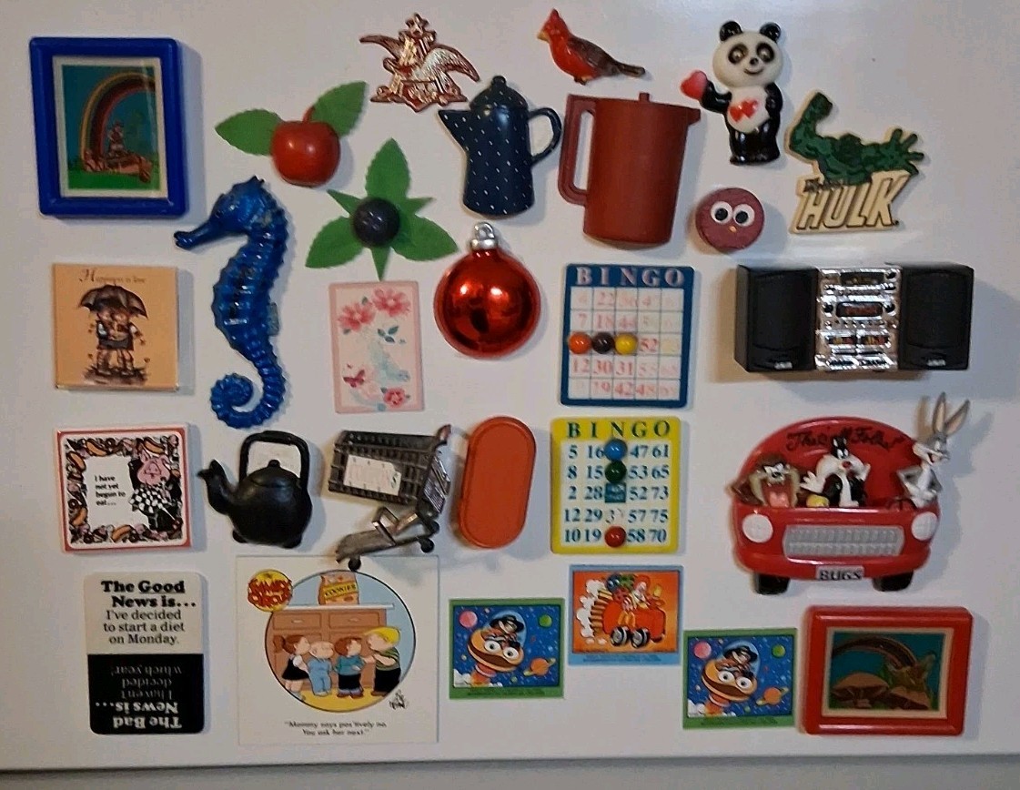Lot Of 28 Vintage 80s 90s Refrigerator Magnets Acme McDonalds Hulk Kitchen Fruit Lot Of 28 Vintage 80s 90s Refrigerator Magnets Acme McDonalds Hulk Kitchen Fruit