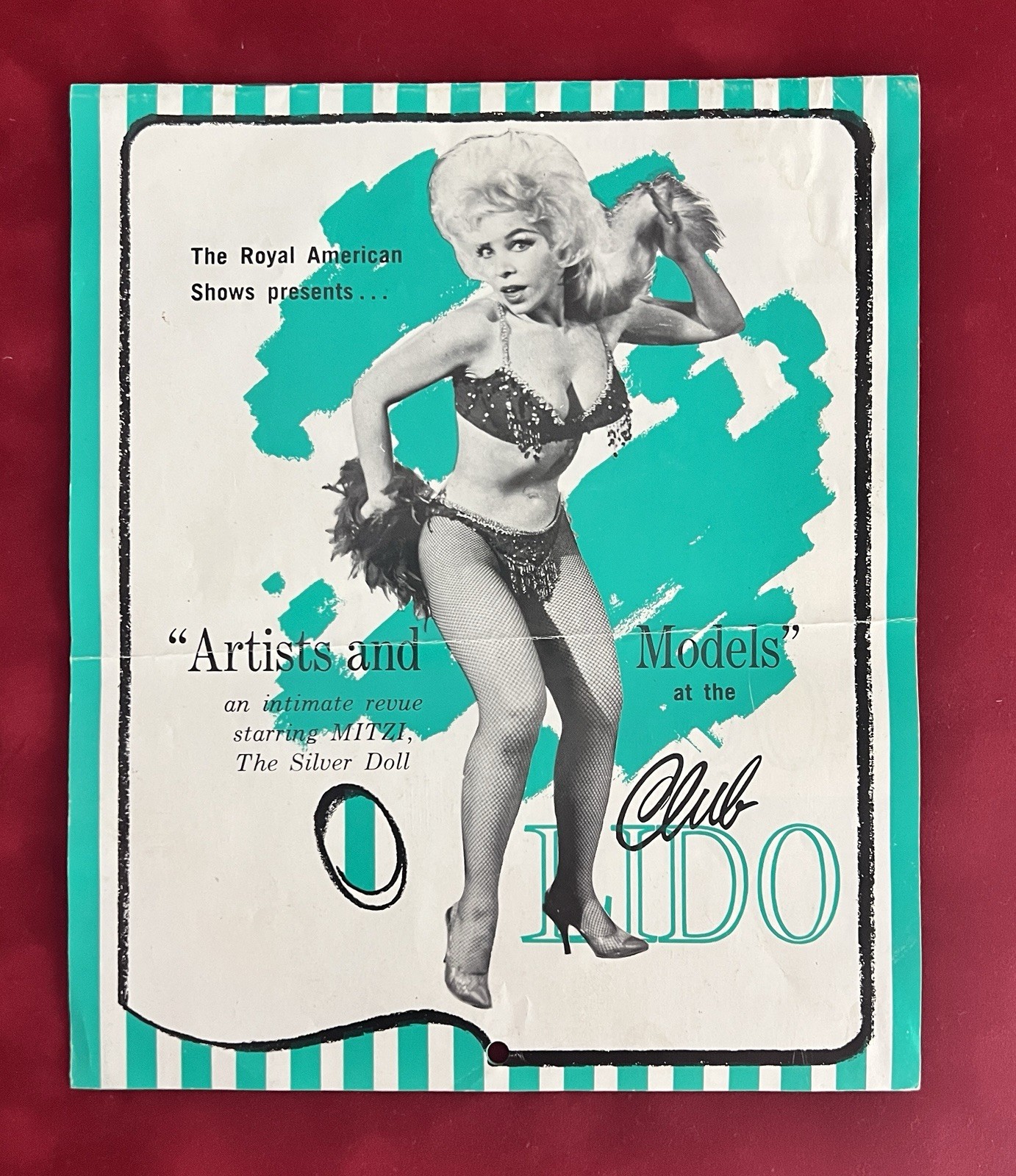 Vintage 1965-66 Club Lido Wall Calendar - Starring "Mitzi" The Silver Doll Vintage 1965-66 Club Lido Wall Calendar - Starring "Mitzi" The Silver Doll