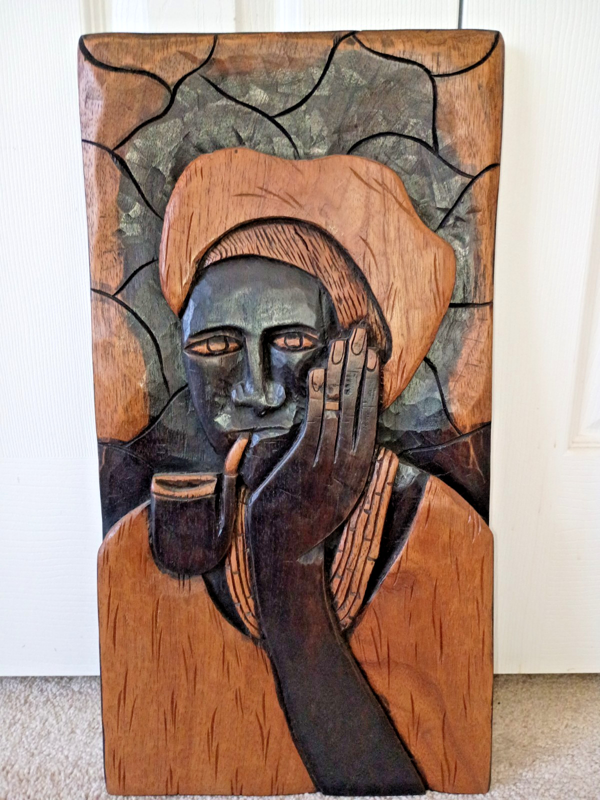 Mid-Century Style Hand-Carved Brazilian Wood Wall Relief Art Mid-Century Style Hand-Carved Brazilian Wood Wall Relief Art