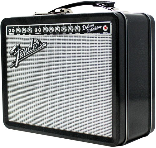 Pluginz - Fender - Tin Lunch / Stash Box - Black Amp with Silver Grill [New ]