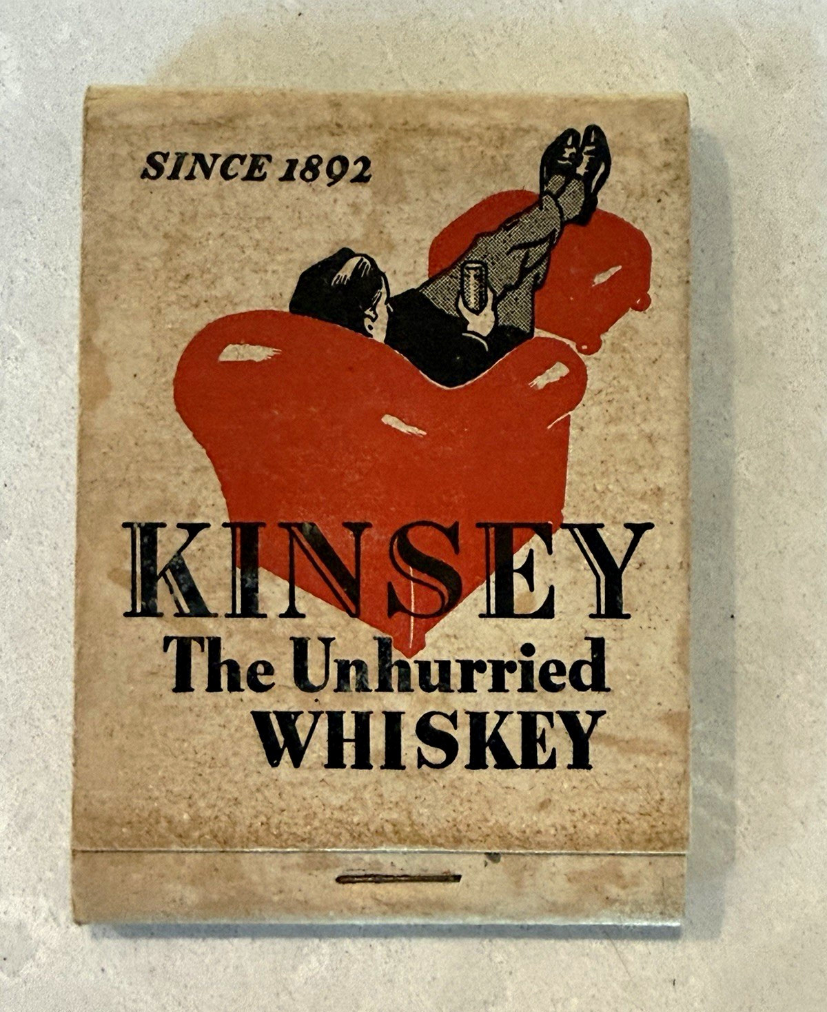 Vintage 1940s Kinsey Whiskey Matchbook Unused Linfield PA Advertising Barware Vintage 1940s Kinsey Whiskey Matchbook Unused Linfield PA Advertising Barware