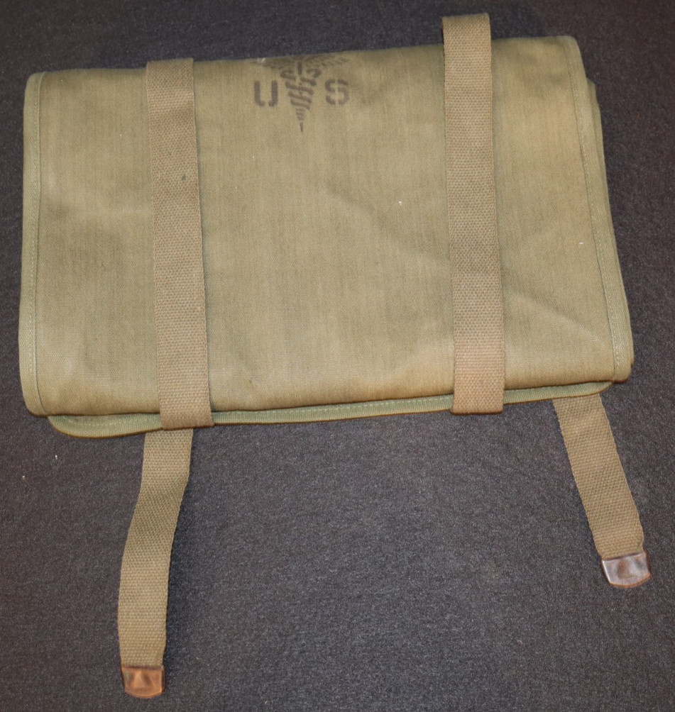 WWII US MD Army Surgical Instrument Set Field Operating Canvas Roll Medic Dept WWII US MD Army Surgical Instrument Set Field Operating Canvas Roll Medic Dept