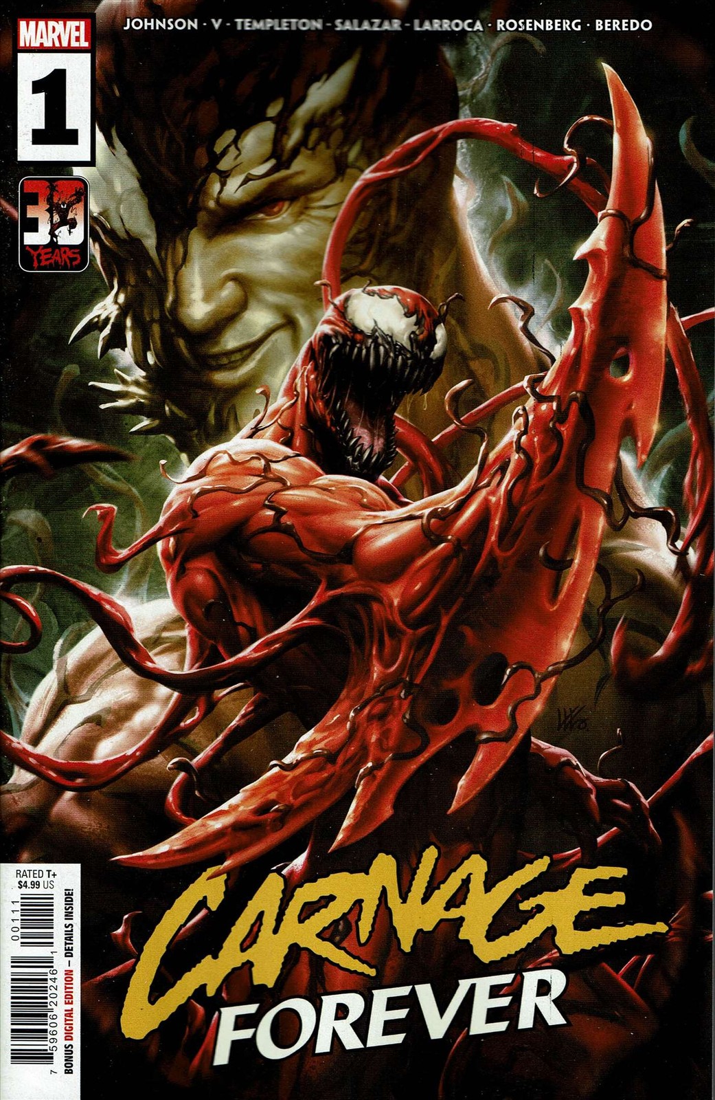 Carnage Forever #1 VF/NM; Marvel | w/Bag+Board Carnage Forever #1 VF/NM; Marvel | w/Bag+Board