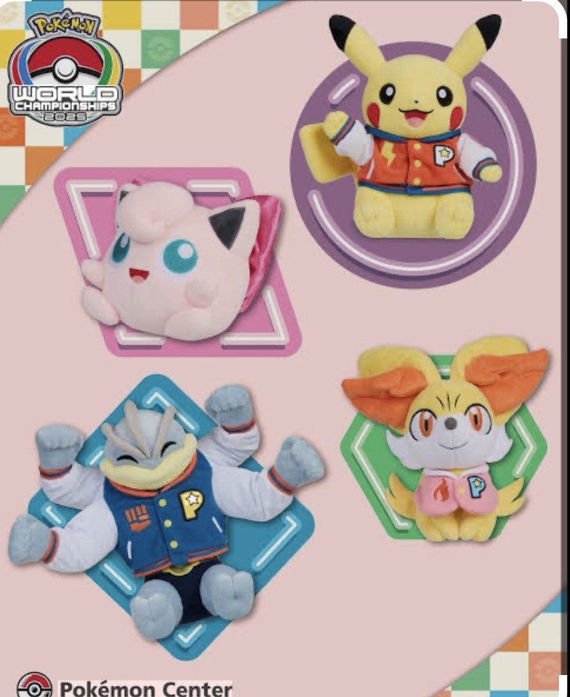 2025 Pokemon Anaheim World Fennekin Machamp Jigglypuff Pikachu Plush Set 2025 Pokemon Anaheim World Fennekin Machamp Jigglypuff Pikachu Plush Set