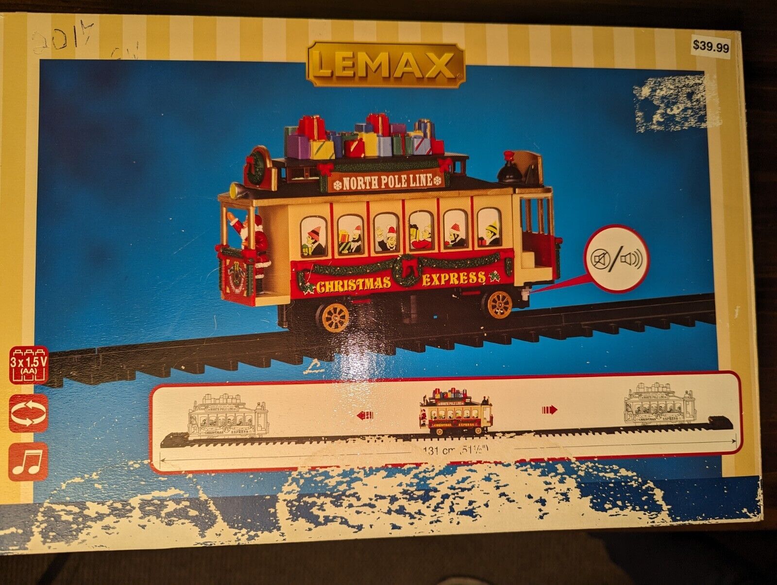 Lemax Santa's Cable Car Christmas Train North Pole Line Sights Sounds Tracks New