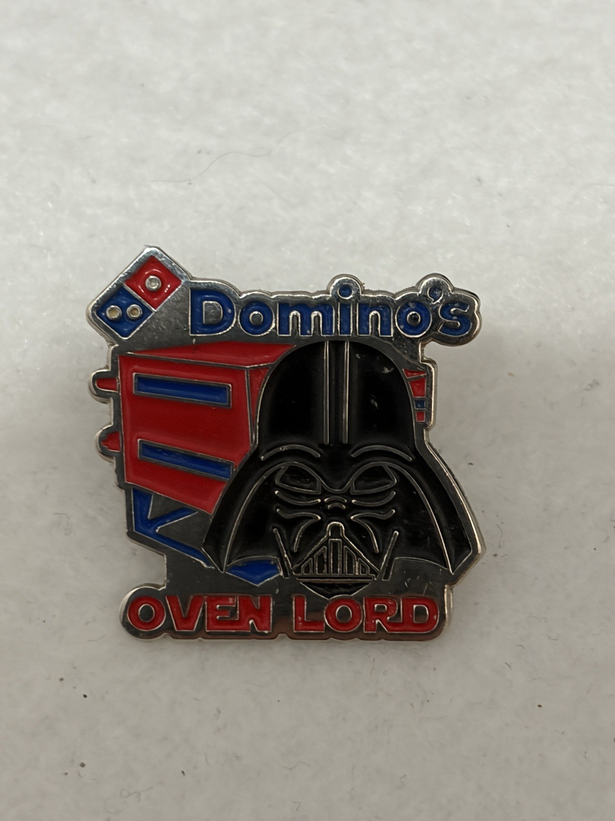 Vintage Domino's Pizza Enamel Hat Pin Star Wars Darth Vader Oven Lord