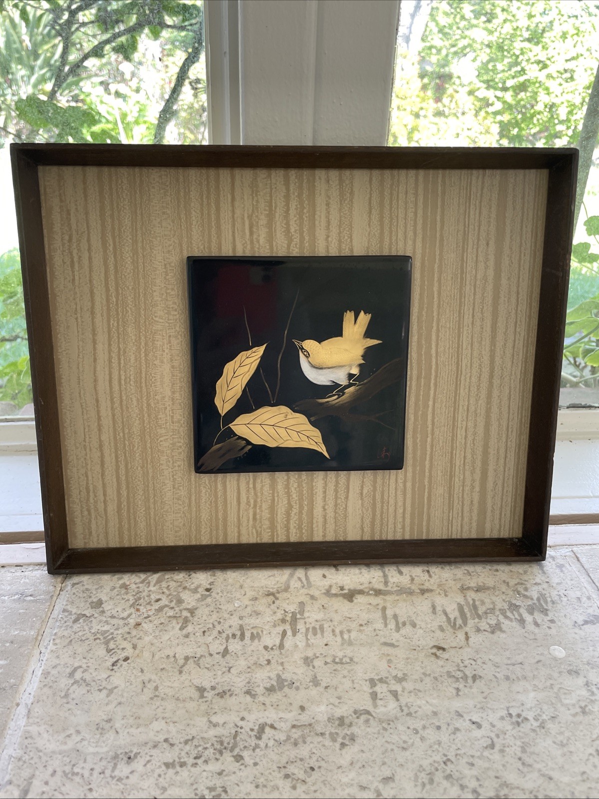 Wajima Lacquer Panel 12x9.5inches Wooden Lacquerware Art Used