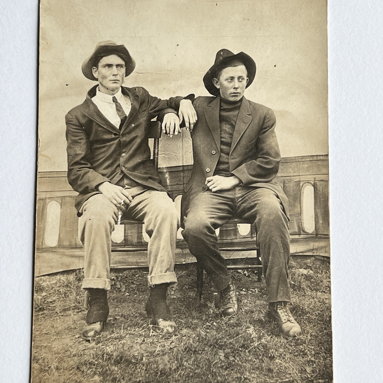 Antique RPPC Photograph Postcard Handsome Young Men Cowboy ID Bulger Rankin Antique RPPC Photograph Postcard Handsome Young Men Cowboy ID Bulger Rankin