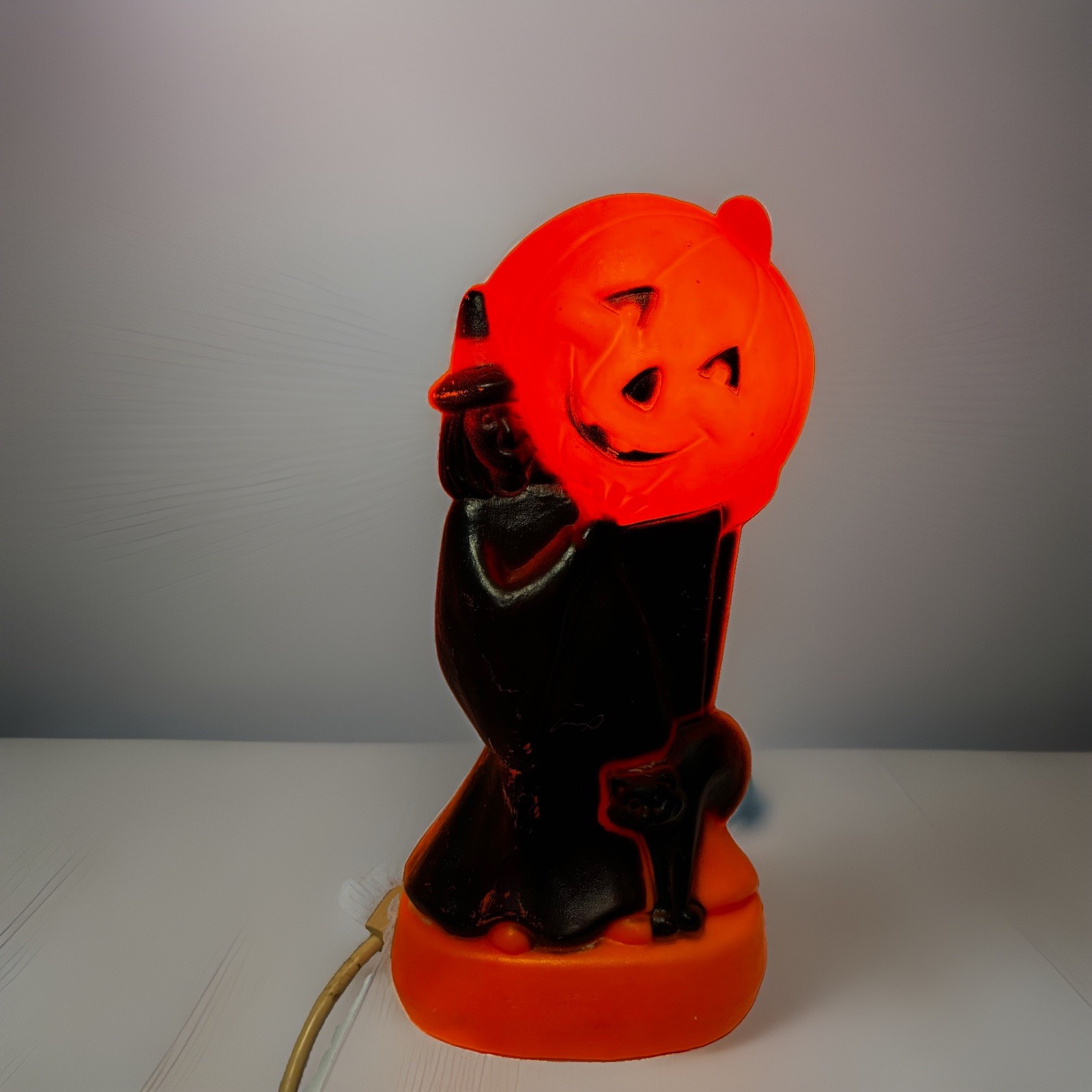 Vintage General Foam Plastics Halloween Blow Mold Witch Black Cat Pumpkin Decor Vintage General Foam Plastics Halloween Blow Mold Witch Black Cat Pumpkin Decor