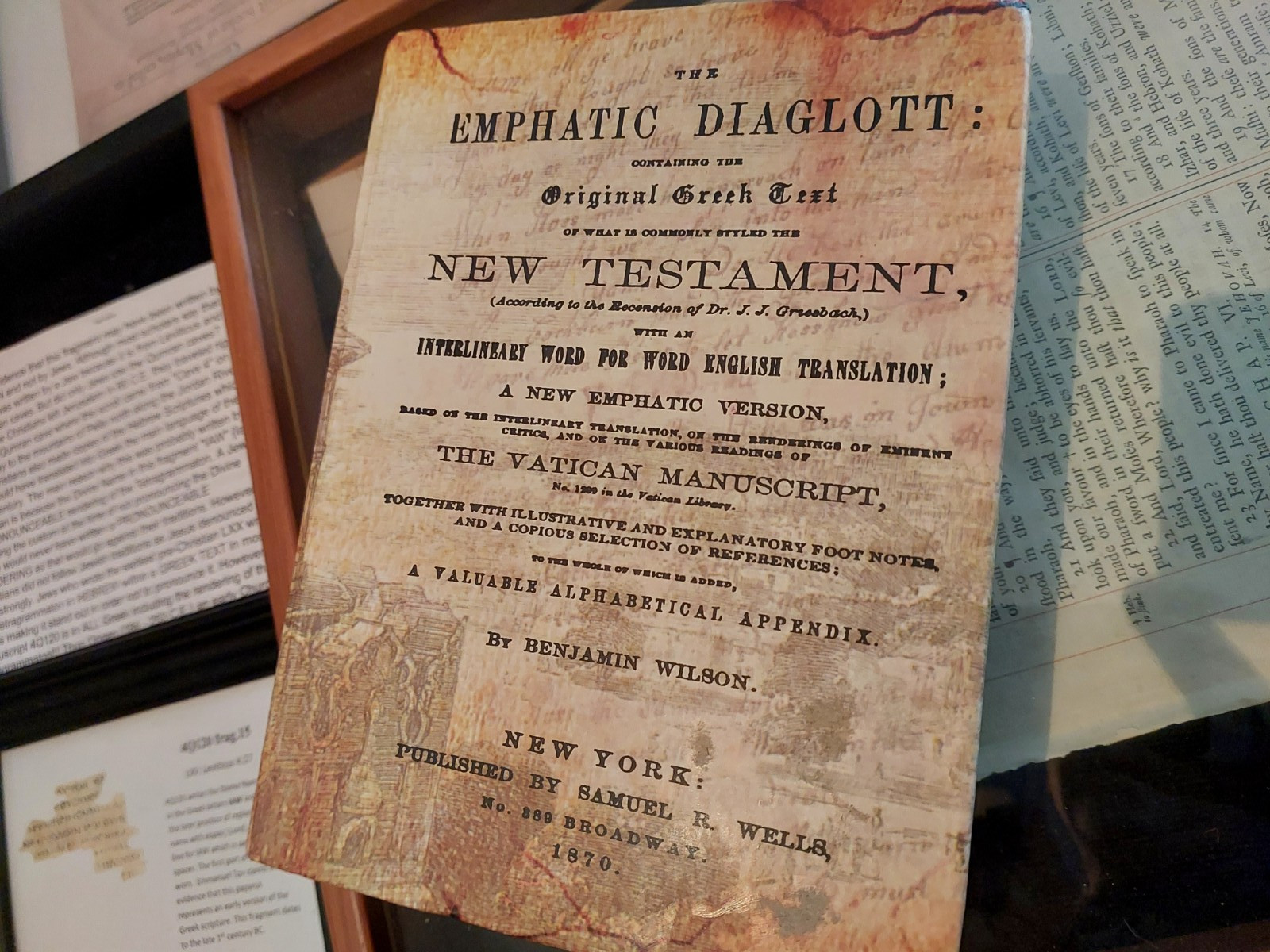 Emphatic Diaglott 1870 Edition Jehovah J-21 LEATHER C.T. Russell IBSA