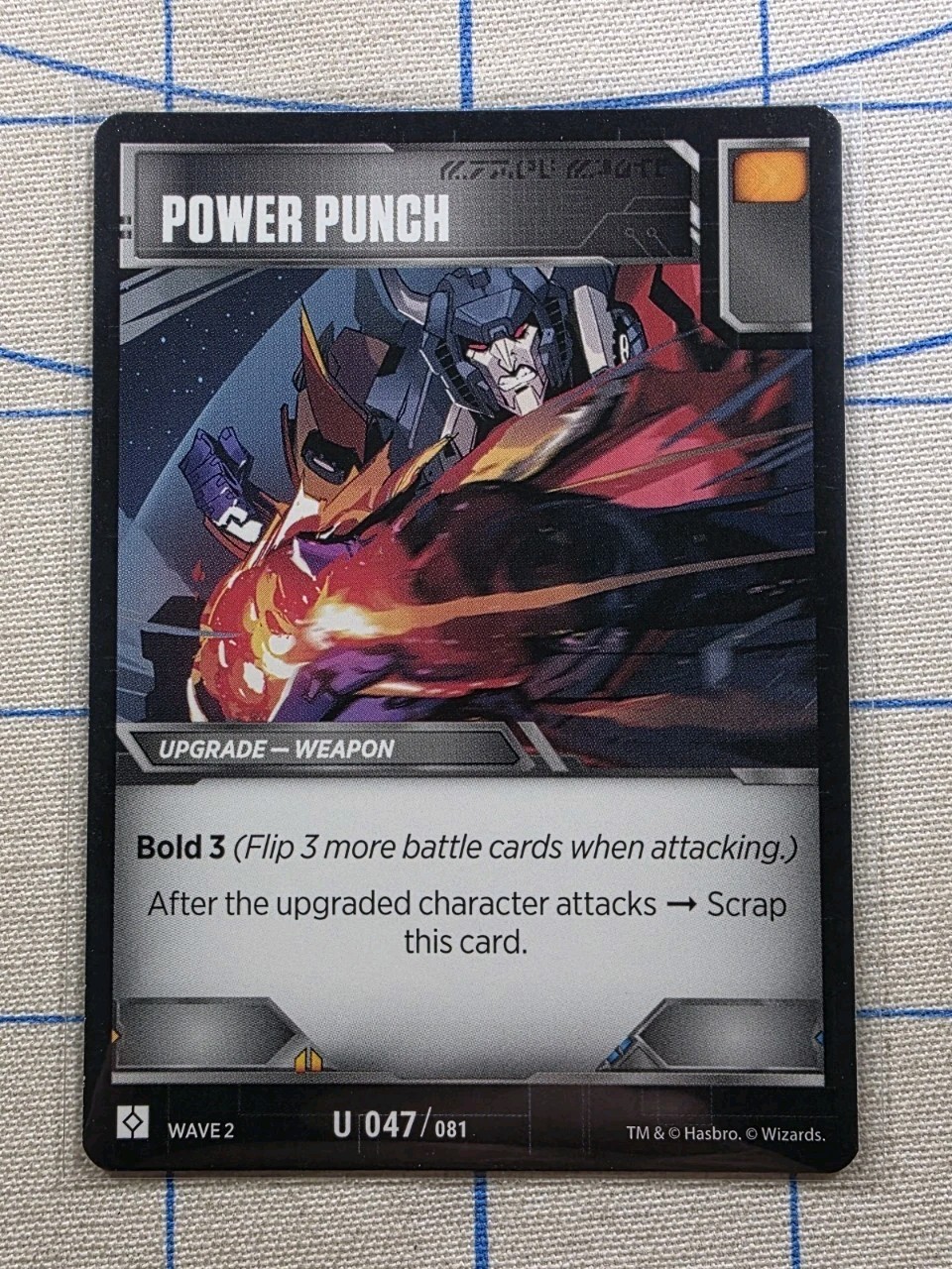 Hasbro WOTC Transformers TCG Wave 2 - Power Punch U 047 / 081 - Upgrade - Weapon Hasbro WOTC Transformers TCG Wave 2 - Power Punch U 047 / 081 - Upgrade - Weapon