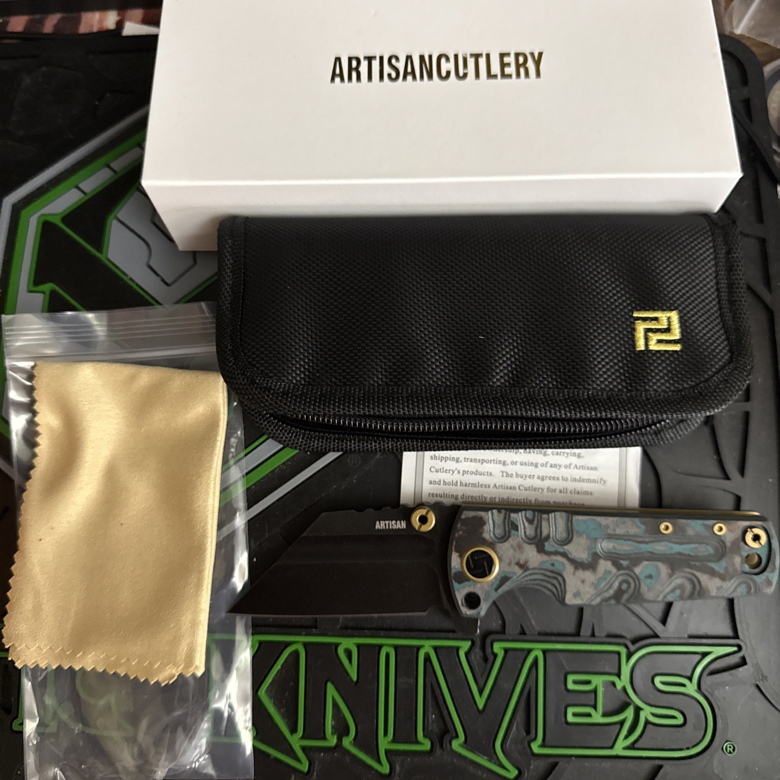 Artisan Cutlery Mini Proponent-Shipwreck Camo Carbon-Brop Exclusive S35vn