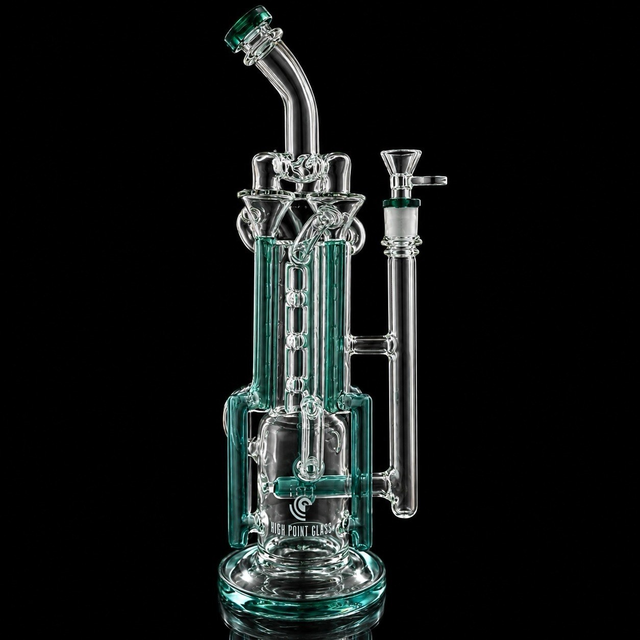 High Point Glass 14" Multi Chamber Recycler Water Pipe *USA* High Point Glass 14" Multi Chamber Recycler Water Pipe *USA*