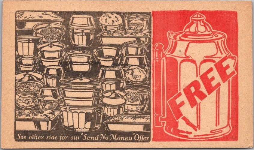 1923 Mail Order Advertising Postcard A. LESTER & CO. "Big 25 Aluminum Ware Set" 1923 Mail Order Advertising Postcard A. LESTER & CO. "Big 25 Aluminum Ware Set"