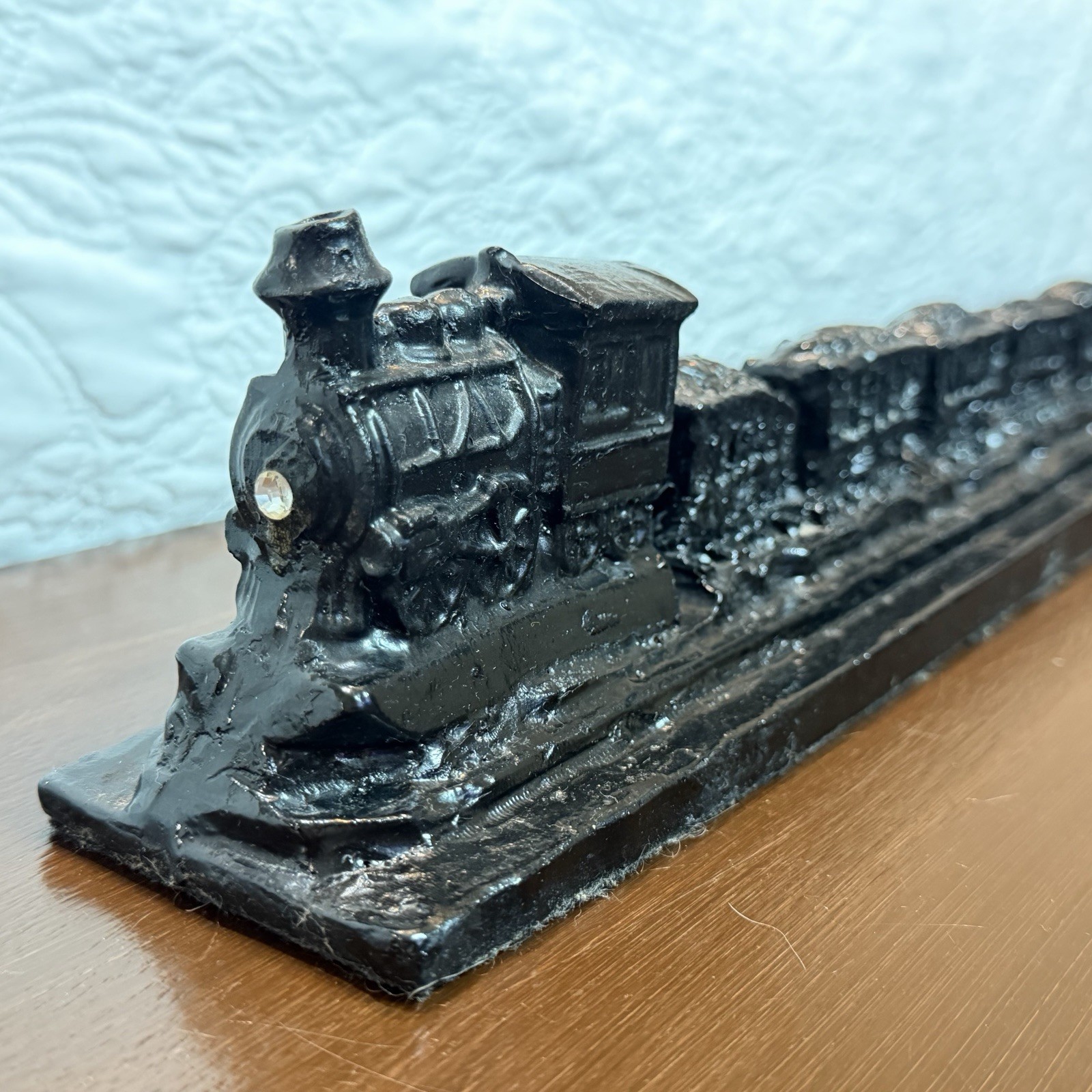 Vtg Hand Crafted From Coal Train Locomotive Sculpture 19” Mining Railroad Decor Vtg Hand Crafted From Coal Train Locomotive Sculpture 19” Mining Railroad Decor