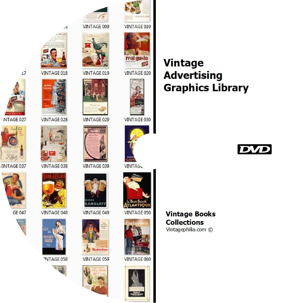 * 2,900+ VINTAGE ADVERTISING * ADS ADVERTS GRAPHICS PRINTS COLLECTION on DVD *
