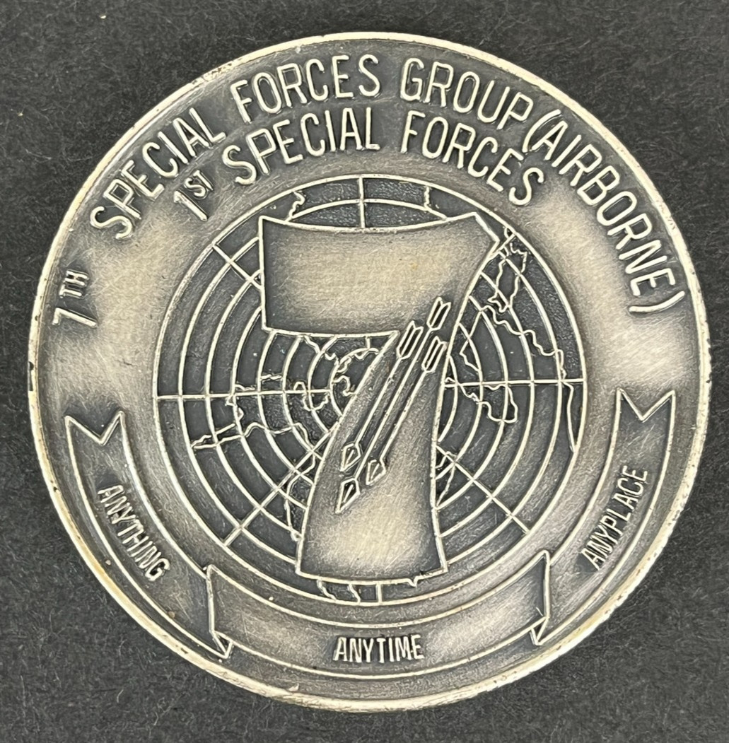 Vintage 7th Special Forces Group Airborne Challenge Coin De Oppresso Liber SFG Vintage 7th Special Forces Group Airborne Challenge Coin De Oppresso Liber SFG