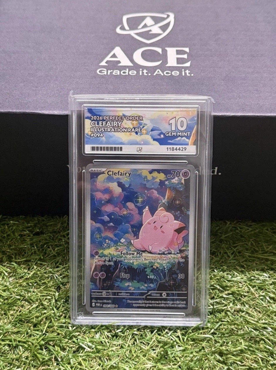 Pokémon TCG: Clefairy 094/088 –Perfect Order | ACE 10 Gem Mint Perfect Subgrades Pokémon TCG: Clefairy 094/088 –Perfect Order | ACE 10 Gem Mint Perfect Subgrades