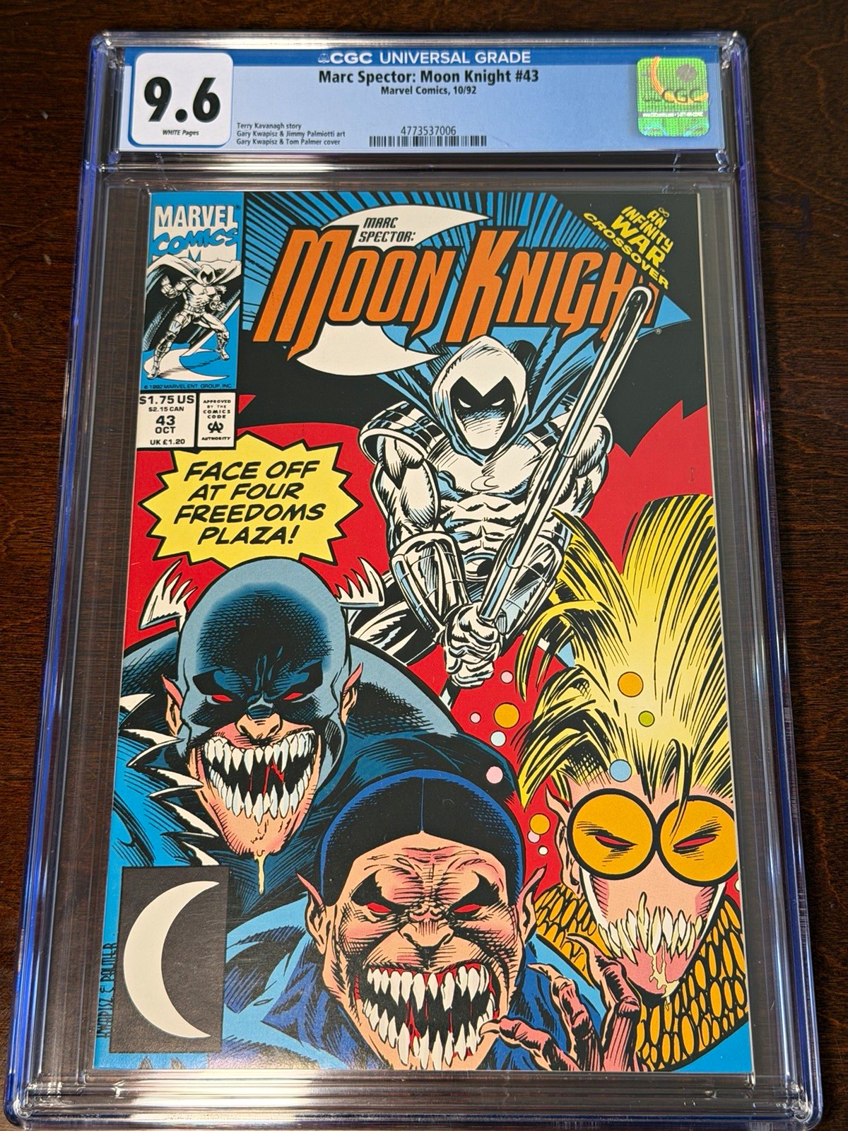 FREE SHIPPING Marvel Marc Spector: Moon Knight #43 (1992) CGC 9.6 NM+ 1st Ed FREE SHIPPING Marvel Marc Spector: Moon Knight #43 (1992) CGC 9.6 NM+ 1st Ed