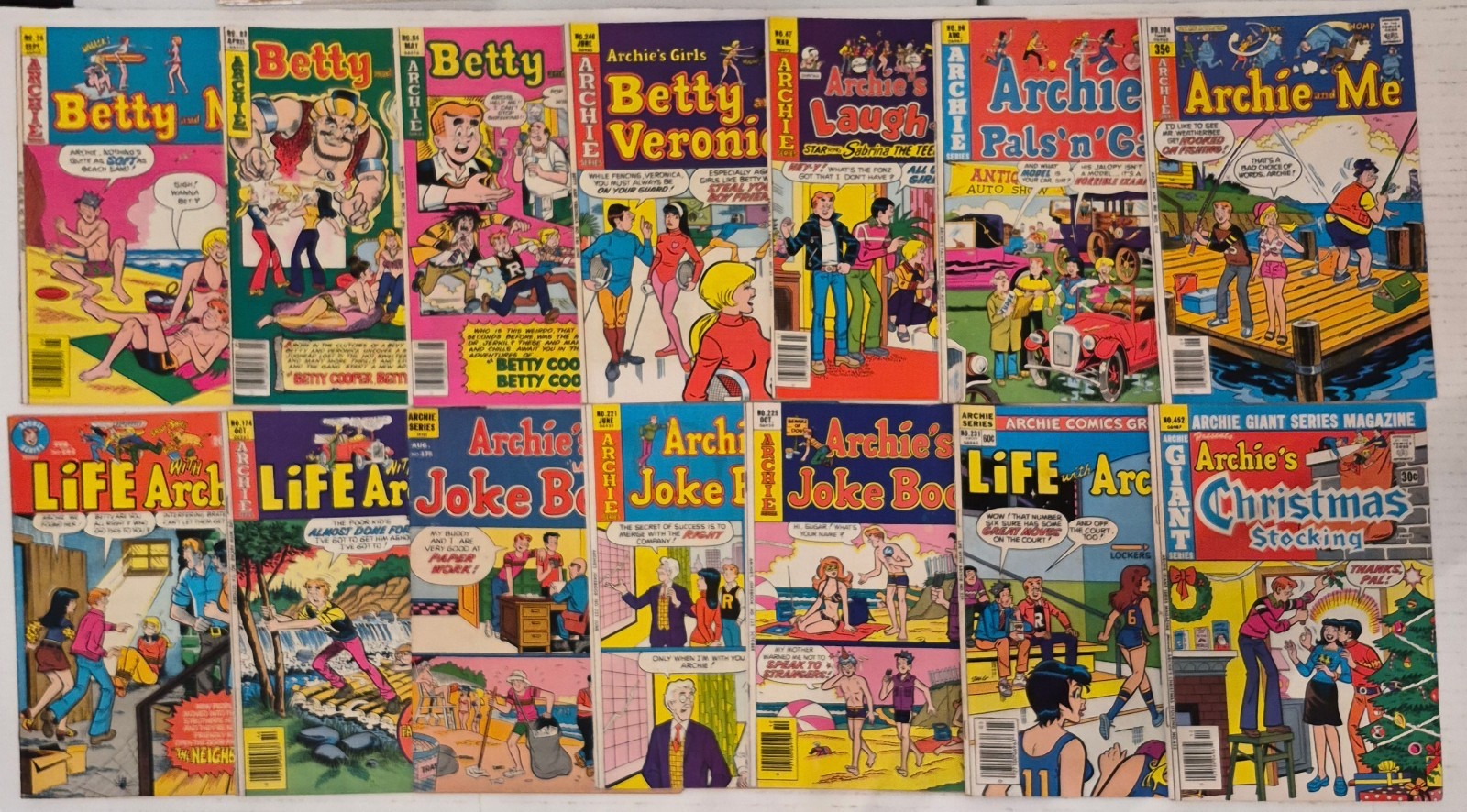 Archie Series Lot ☆14 VF VG Life With Archie, Betty And Me,Jokes 1972 Bronze Age Archie Series Lot ☆14 VF VG Life With Archie, Betty And Me,Jokes 1972 Bronze Age