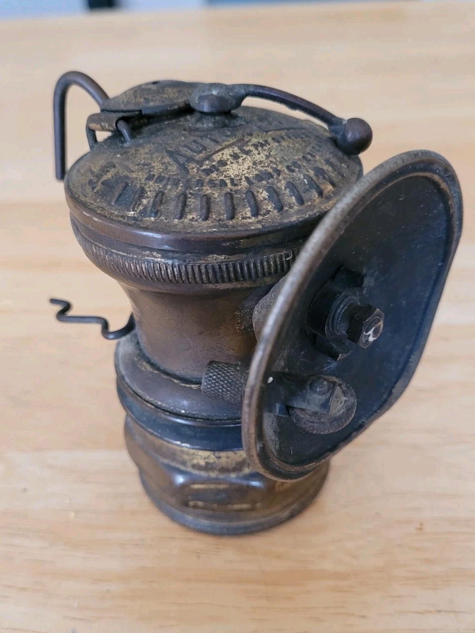Vintage Auto Lite Carbide Brass Coal Miner Lamp Universal Lamp Co., Chicago USA
