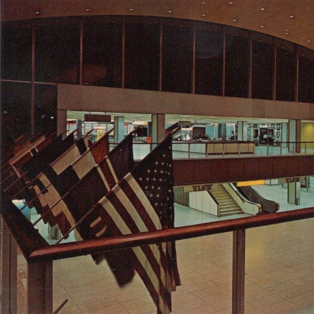 1970s John F Kennedy JFK International Airport Aerial Gateway Arrival Postcard