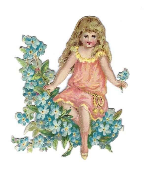 1888 Chromo decoupis, Victorian Flower Fairy PINK, Antique Die-Cut Scrap, 2.5" 1888 Chromo decoupis, Victorian Flower Fairy PINK, Antique Die-Cut Scrap, 2.5"