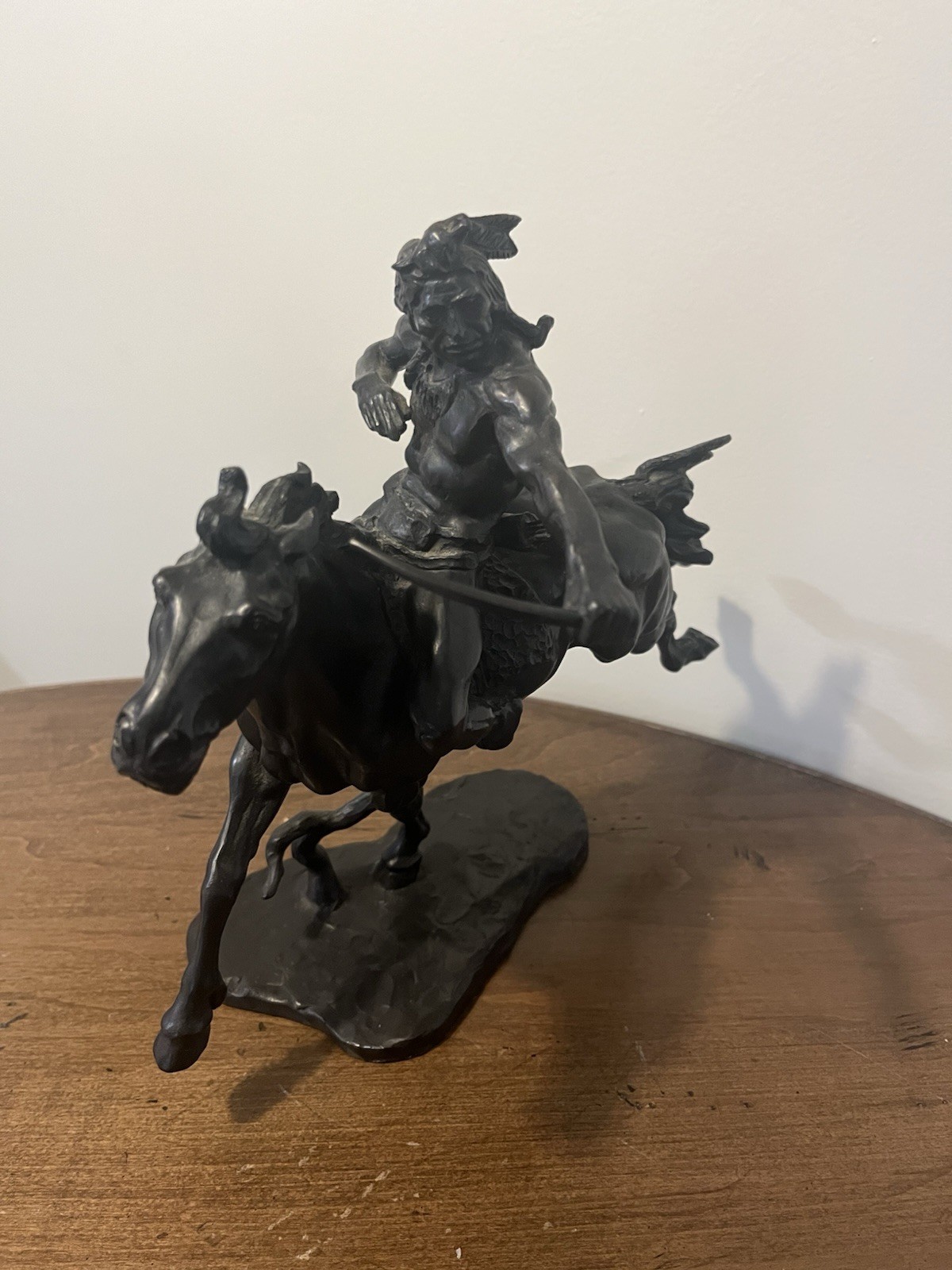 John Weaver Indian Hunter Bronze Sculpture 1975 Franklin Mint Native American