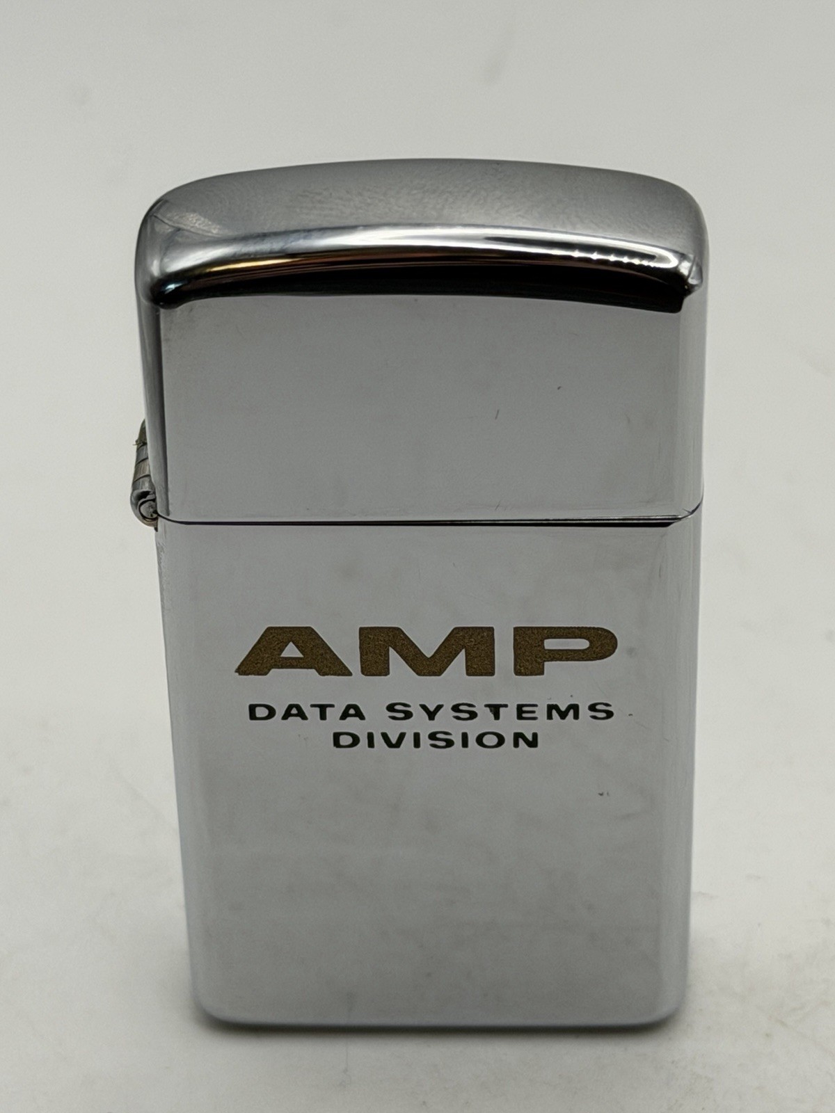 Vintage 1982 AMP Data Systems Advertising HP Chrome Slim Zippo Lighter NEW Vintage 1982 AMP Data Systems Advertising HP Chrome Slim Zippo Lighter NEW