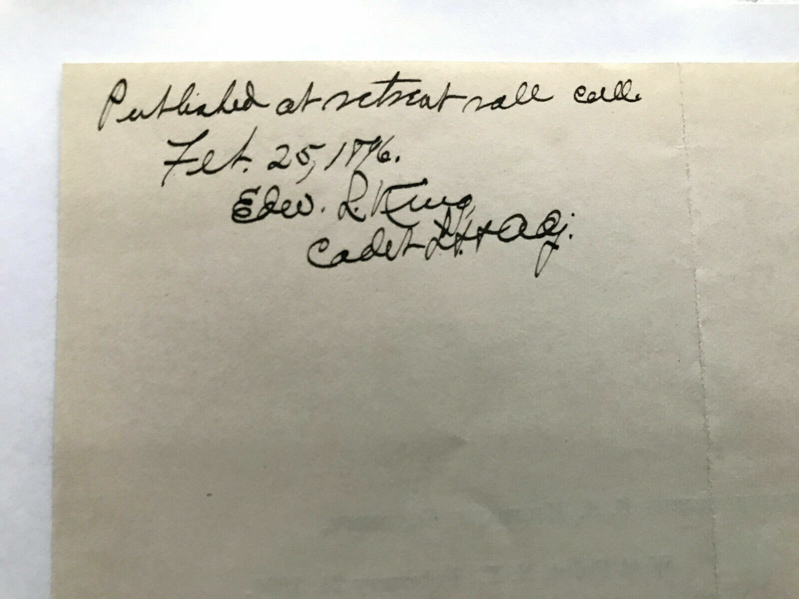 1896 SIGNED USMA WEST POINT FOOTBALL CAPTAIN & MAJOR GENERAL LEONARD KING DOC 1896 SIGNED USMA WEST POINT FOOTBALL CAPTAIN & MAJOR GENERAL LEONARD KING DOC