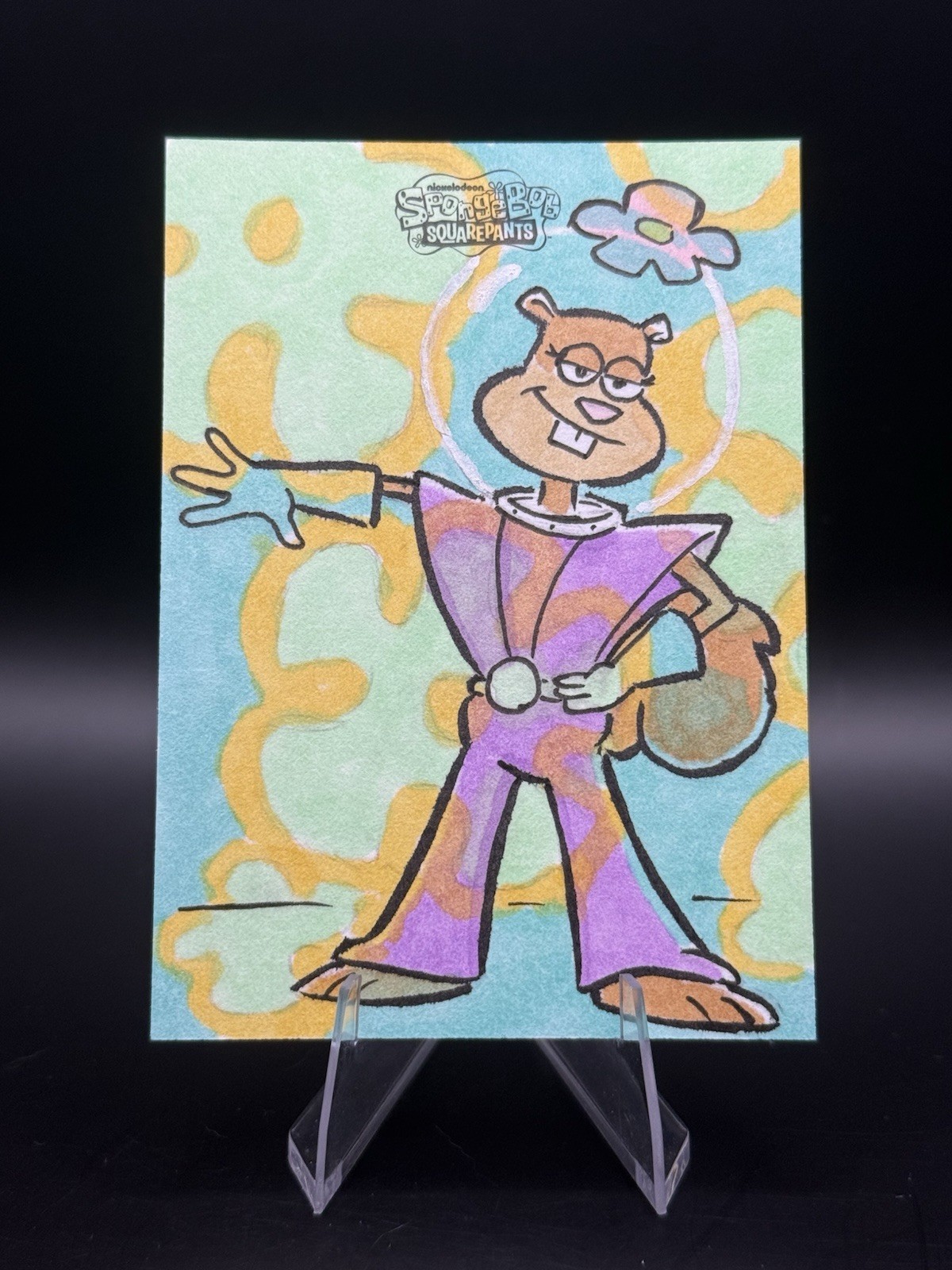 2025 Topps Chrome SponeBob 1/1 Sany Cheeks Miss Appear Sketch Card
