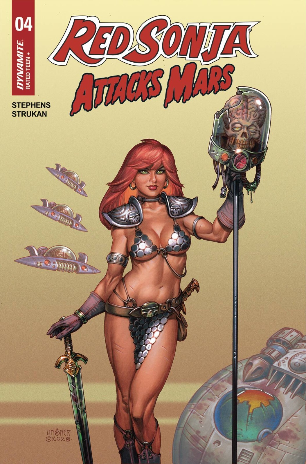 βοΈβπ₯ RED SONJA ATTACKS MARS #4 CVR A LINSNER w/trading card. *7/23/25 βοΈβπ₯ RED SONJA ATTACKS MARS #4 CVR A LINSNER w/trading card. *7/23/25