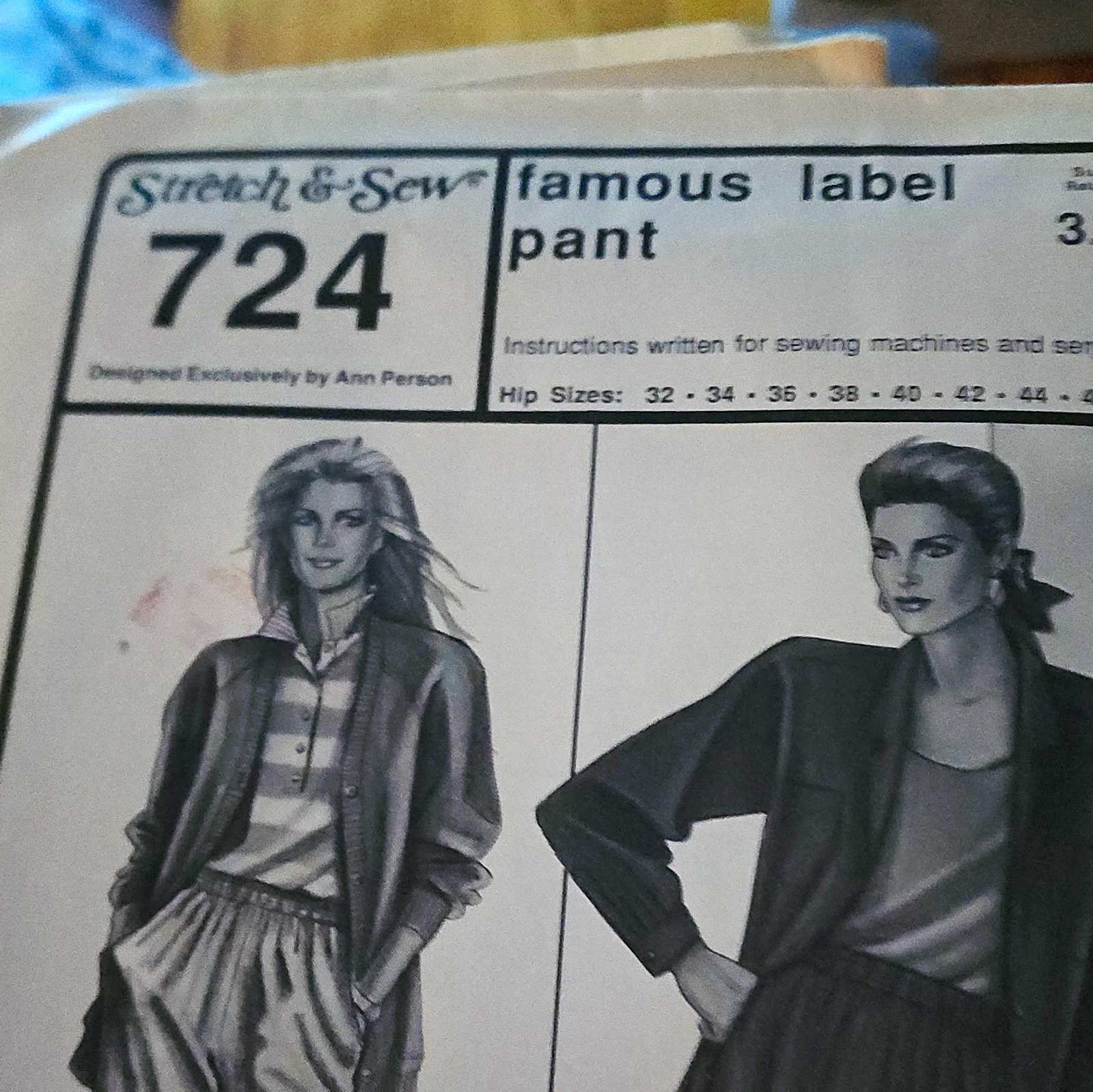 Stretch & Sew 724 Women’s Famous Label Pants Sewing Pattern