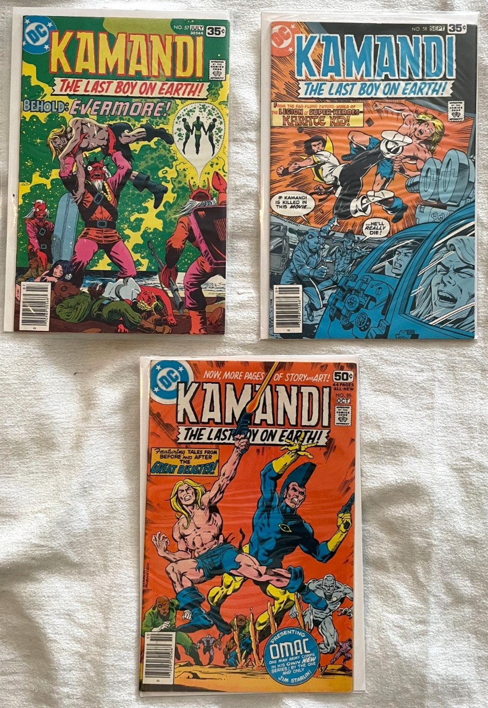 Kamandi #57 58 59 ** 3 COMIC LOT LAST 3 ISSUES-STARLIN ART** -DC Comics  -1978