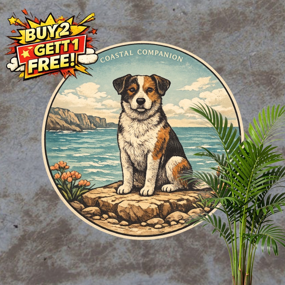 Vintage Round Wall , 8x8 Inch Plaque with American Staffordshi Tin Metal Signs 2 Vintage Round Wall , 8x8 Inch Plaque with American Staffordshi Tin Metal Signs 2