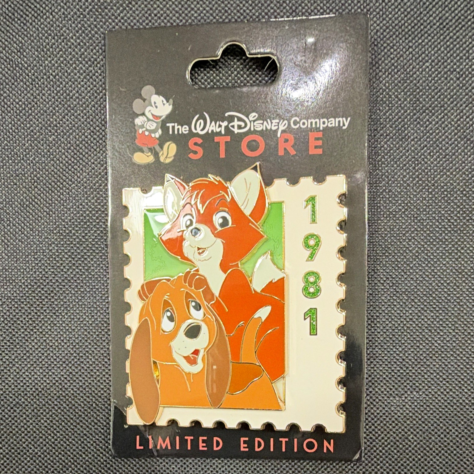 The Walt Disney Company Store LE 500 1981 The Fox and the Hound Pin The Walt Disney Company Store LE 500 1981 The Fox and the Hound Pin