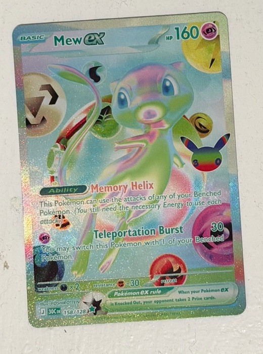 Mew Ex Futuristic Rare 158/128 Pokemon 30th Celebration English Near Mint