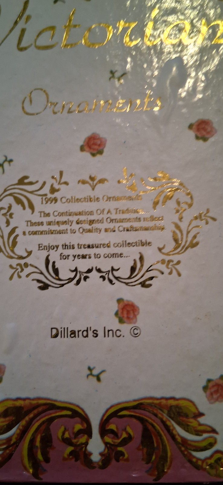 vintage 1999 Dillard’s "Set of 6 Collectible Victorian Ornaments" boxed set