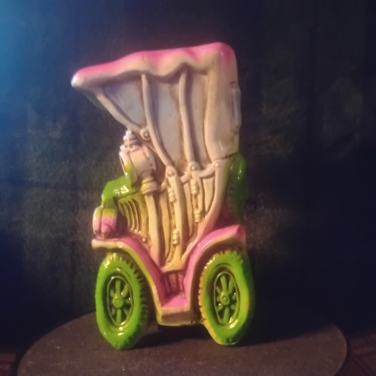 Vintage Ceramaster Car Bank 1971 Japan Green Pink Blue 11" Tall Ceramic Vintage Ceramaster Car Bank 1971 Japan Green Pink Blue 11" Tall Ceramic