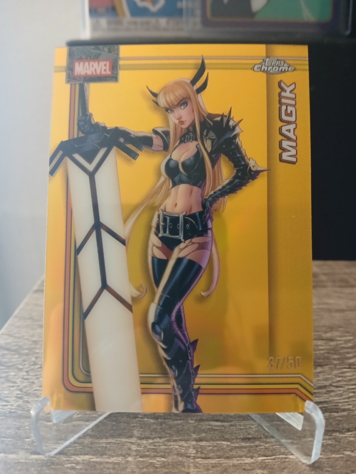 2025 Topps Chrome Marvel Magik /50 True Gold Refractor X-Men 2025 Topps Chrome Marvel Magik /50 True Gold Refractor X-Men