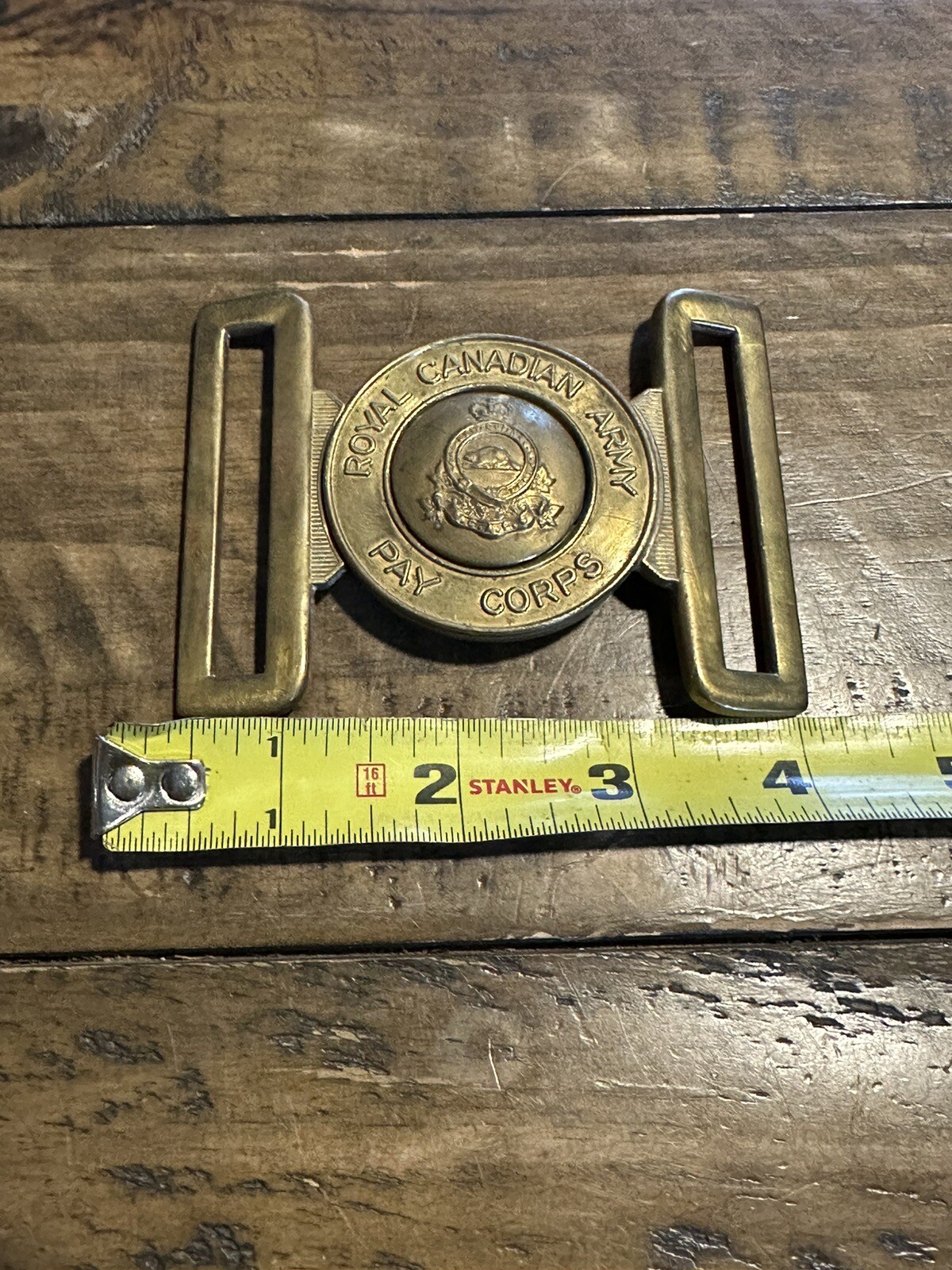 Vintage Royal Canadian Army Pay Corps Brass Belt Buckle Vintage Royal Canadian Army Pay Corps Brass Belt Buckle