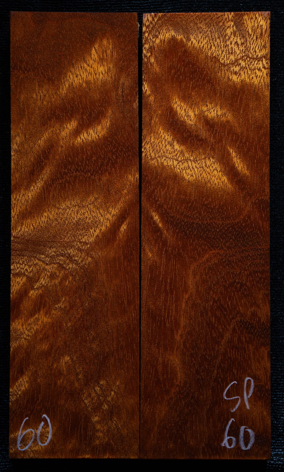 Figured Sapele #60 Knife Scale 5.4"x 1.5"x 3/8" Figured Sapele #60 Knife Scale 5.4"x 1.5"x 3/8"
