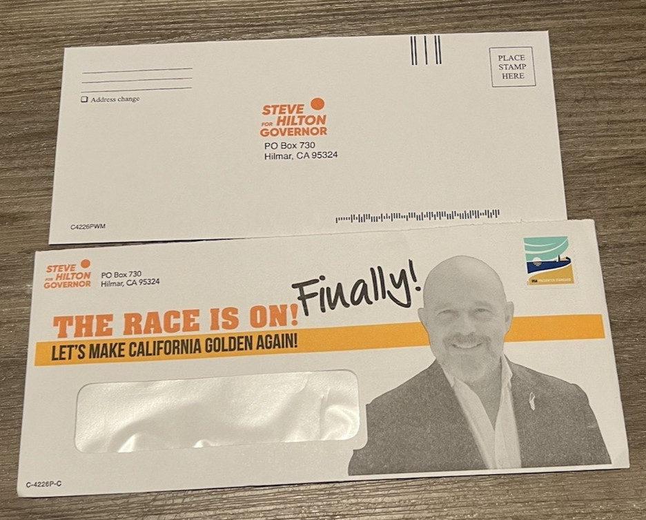 OFFICIAL POLITICAL Envelopes 2026 GOP Steve Hilton for Gov, CA OFFICIAL POLITICAL Envelopes 2026 GOP Steve Hilton for Gov, CA