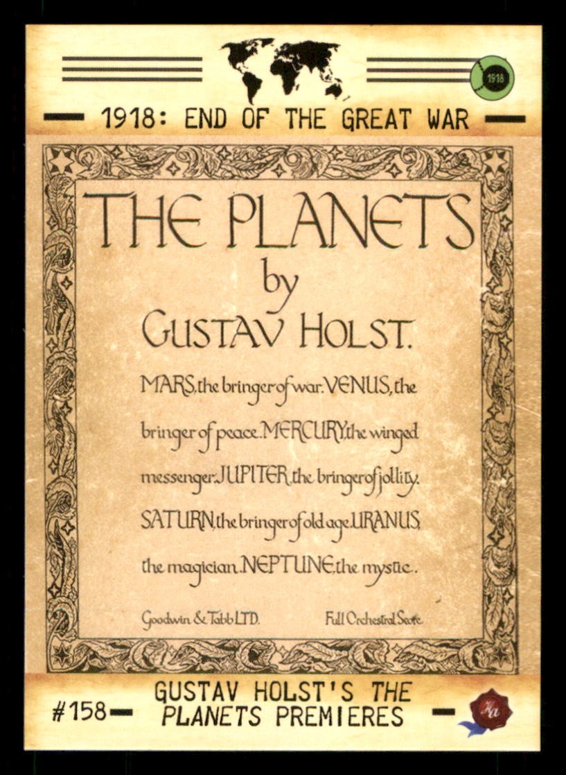 2023 Historic Autographs 1918: End of Great War 158 Holst’s Planets Premiere