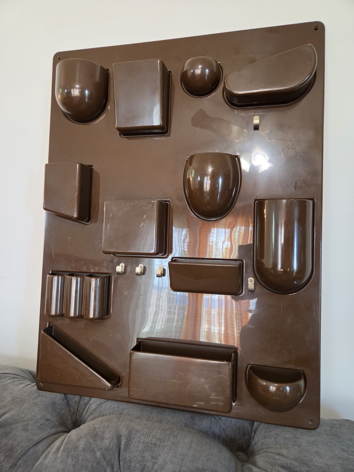 VTG 1970s Uten.Silo 2 Wall Organizer by Dorothee Maurer-Becker BROWN 26.5"×20.5" VTG 1970s Uten.Silo 2 Wall Organizer by Dorothee Maurer-Becker BROWN 26.5"×20.5"